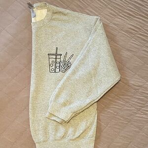 Light Gray Graphic Women’s Crewneck Sweatshirt